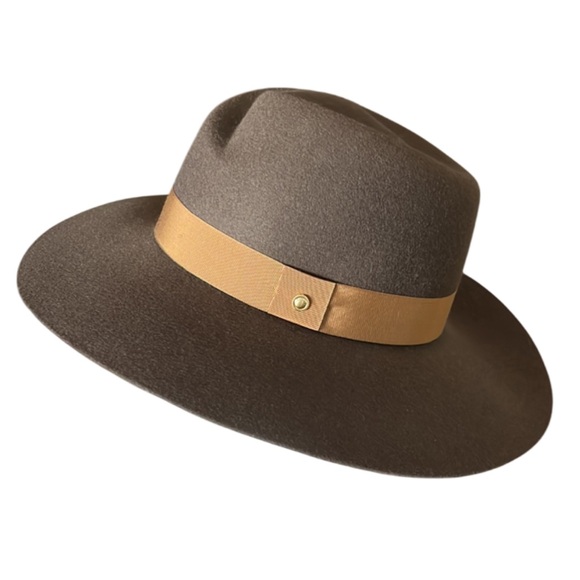 Rag & Bone NWOT Zoe Wool Felt Fedora Hat, Spanish Style Brown Pecan- Small - Picture 1 of 11